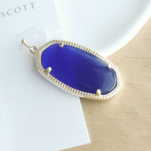Kendra Scott Earrings | Elle | Gold Cobalt Cat's Eye - Picture 3 of 3
